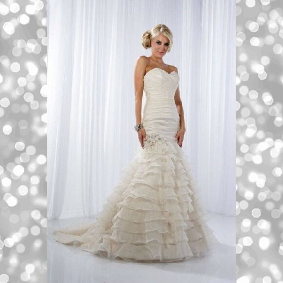 NWT Impression Bridal Ruffle Trumpet Wedding Gown 12583 - Picture 1 of 5